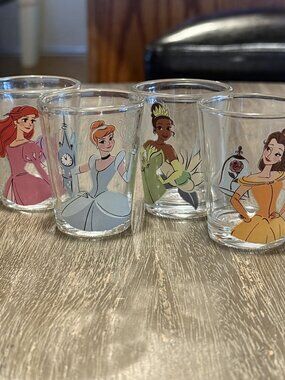 Disney Princess Silver Buffalo 4-pack Mini Glass Set
